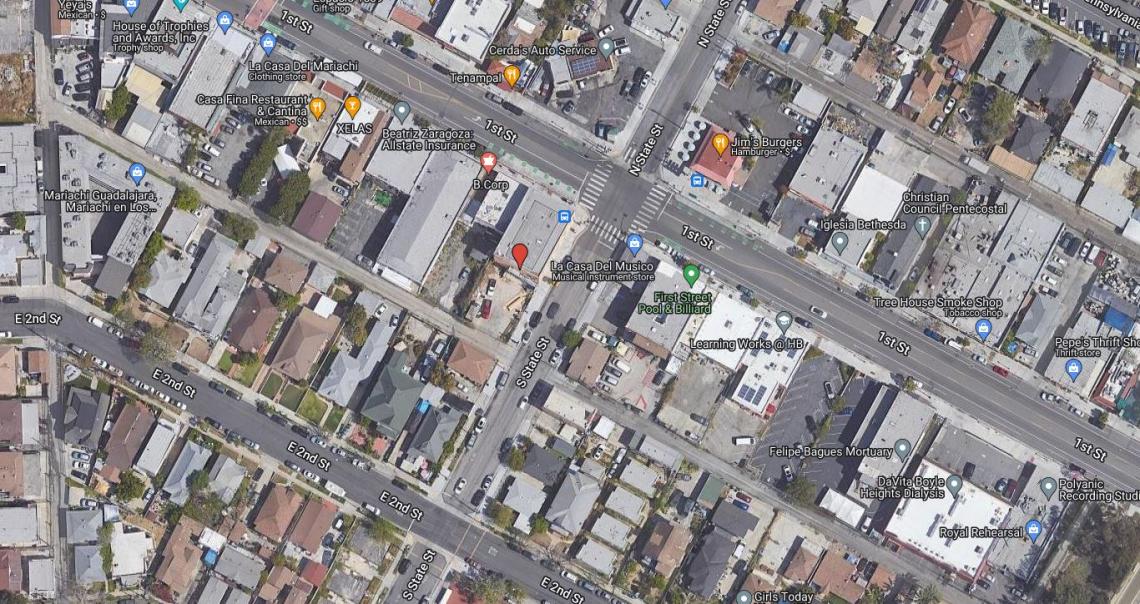 Small office building at 1870 E 1st Street in Boyle Heights